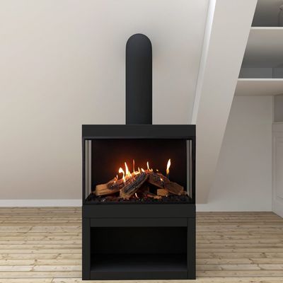 Ortal: Wilderness Stand Alone Three Sided 25H Gas Fireplace
