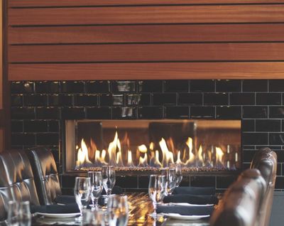 Ortal: Indoor-Outdoor 44" Double Glass Natural Gas Fireplace