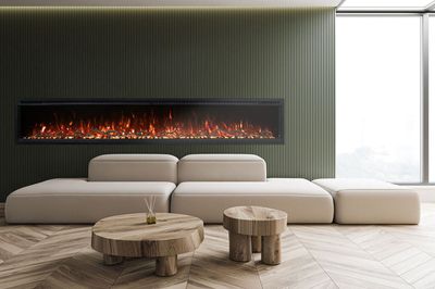 Modern Flames: Spectrum Slimline 100" Wall Mount/Recessed Fireplace