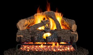 RealFyre: Charred Evergreen Oak (G52) gas log set available at CDR Fireplaces