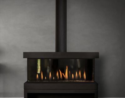 Ortal: Stand Alone Three Sided 110 Gas Fireplace