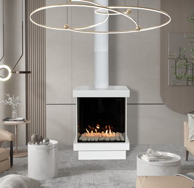 Ortal: Stand Alone Three Sided 25H Gas Fireplace