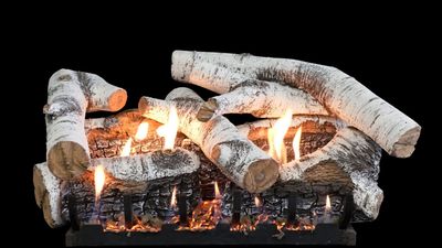 White Mountain Hearth: Super Birch Burncrete Log Set - 18"
