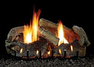 White Mountain Hearth: Stacked Age Oak Log Set - 30"