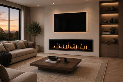 Modern Flames: Orion 76" Slim Heliovision Fireplace