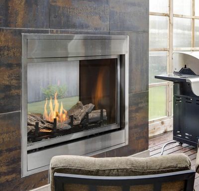 Montigo: 38" Divine See-Through Traditional Outdoor Fireplace (Hot Surface Ignition)