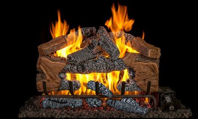 RH Peterson: Charred Cinder Split Logs - 24"