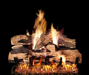 RealFyre: Split Oak Designer Plus Enhanced gas log set available at CDR Fireplaces