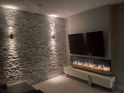 Modern Flames: Orion 76" Multi Heliovision Fireplace