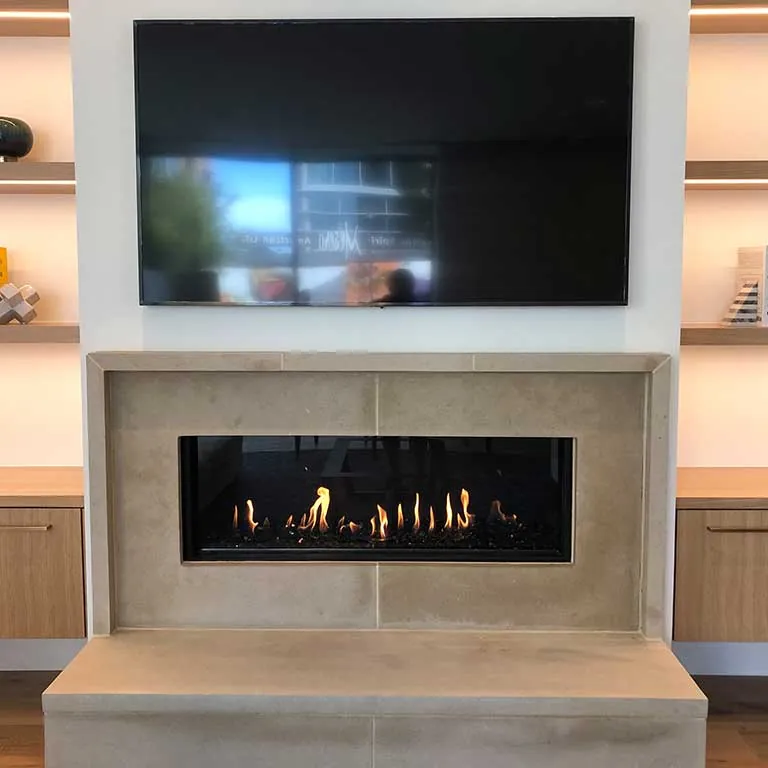 Contemporary fireplace feature wall