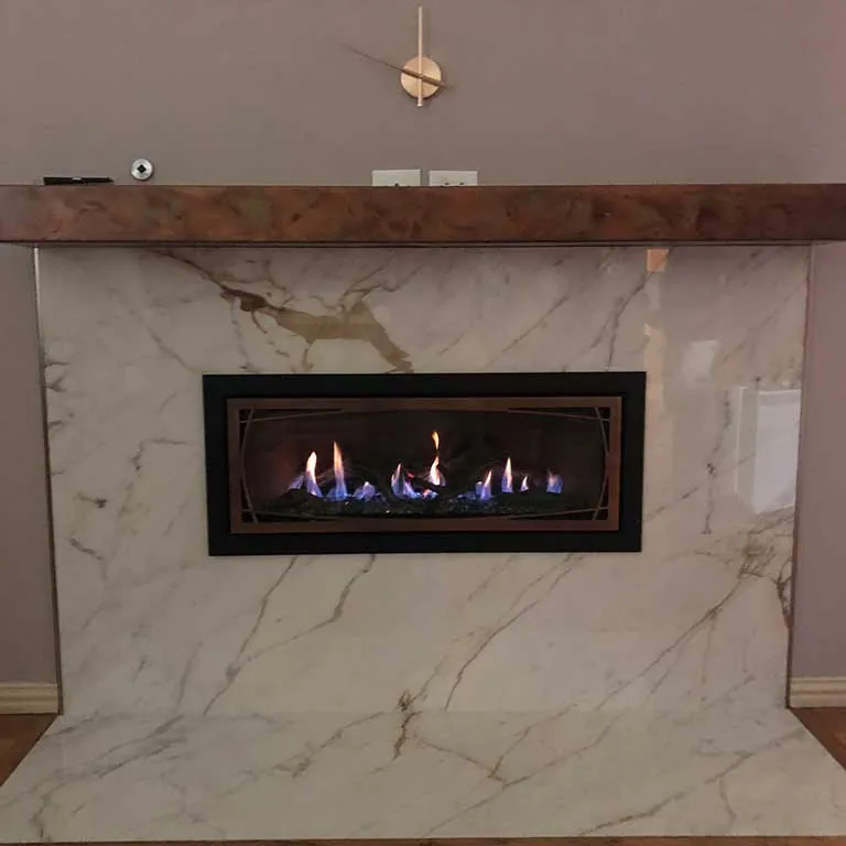 Completed fireplace project in a Texas family home