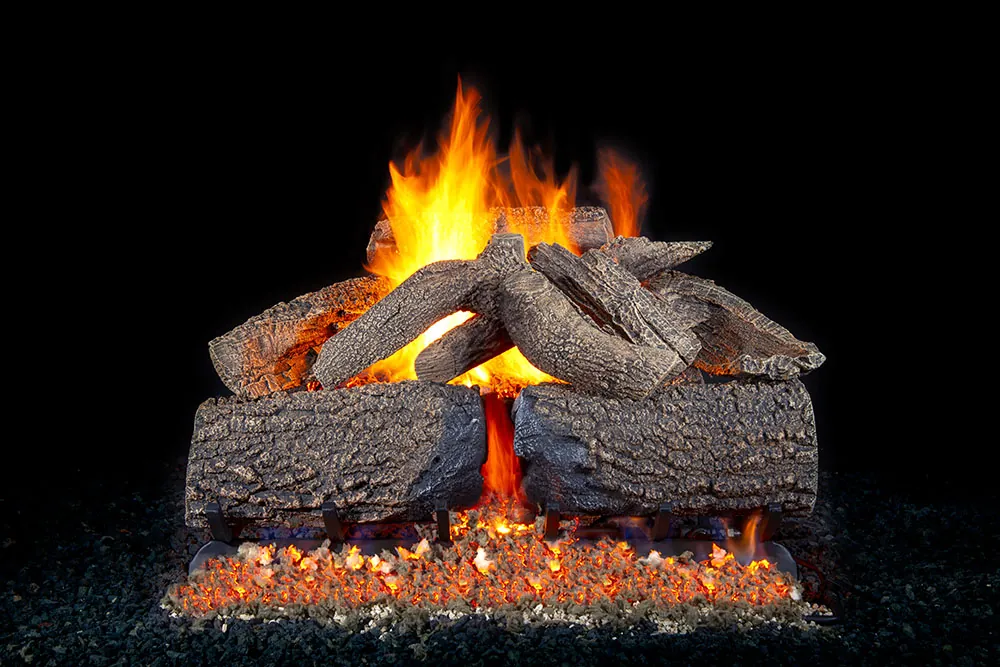 Golden Blount: Epic Oak gas log set available at CDR Fireplaces